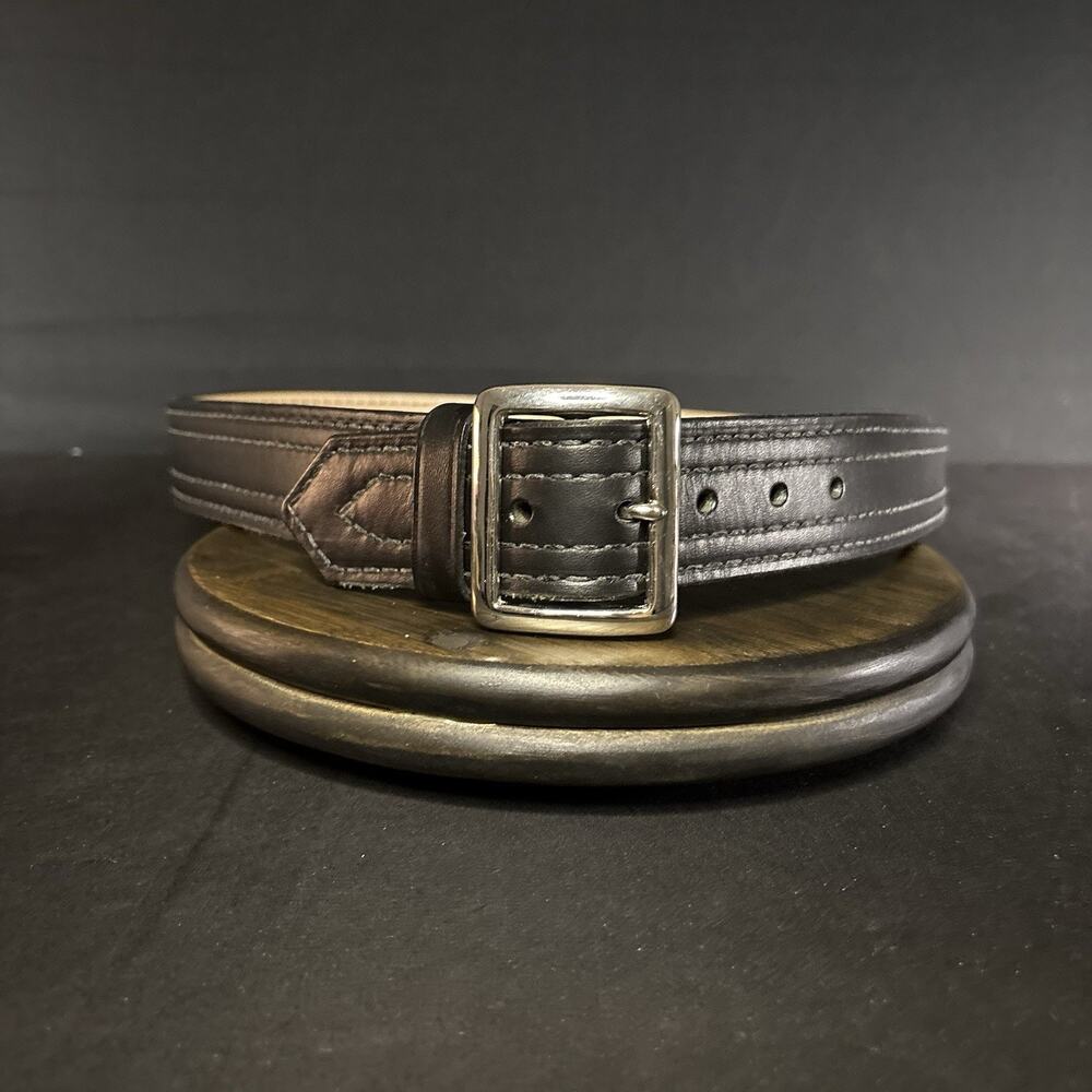 Jay Pee Duty Belt Size 48" Double Stiched Plain Black Bridle Cow Hide